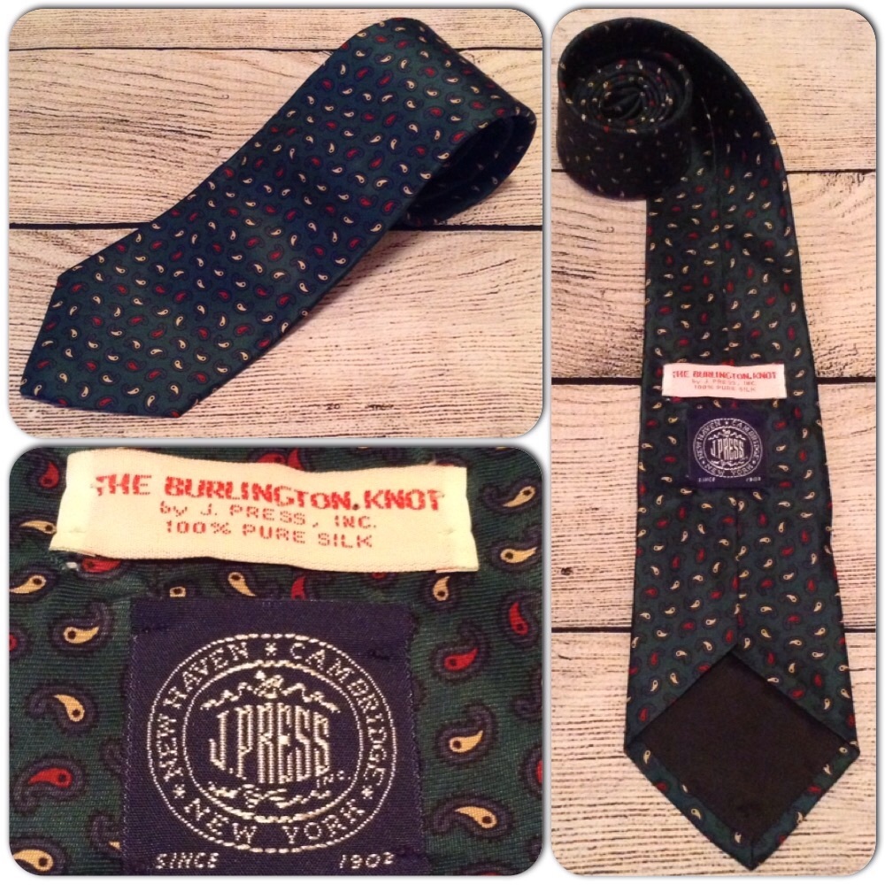 J. Press Burlington Knot Mens Tie Silk Paisley PM1